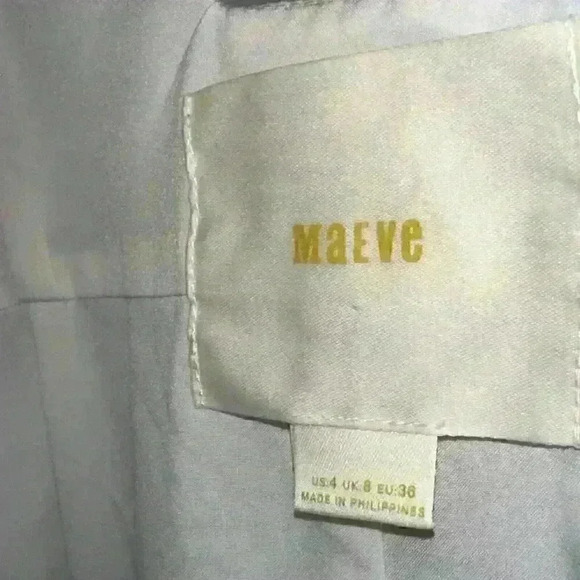 Mauve Anthropologie Sleeveless Blue Floral Dress Size 4 - Picture 9 of 9